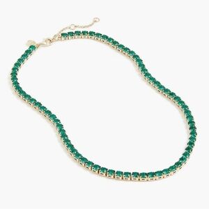 J. Crew Green Tennis Necklace 💚